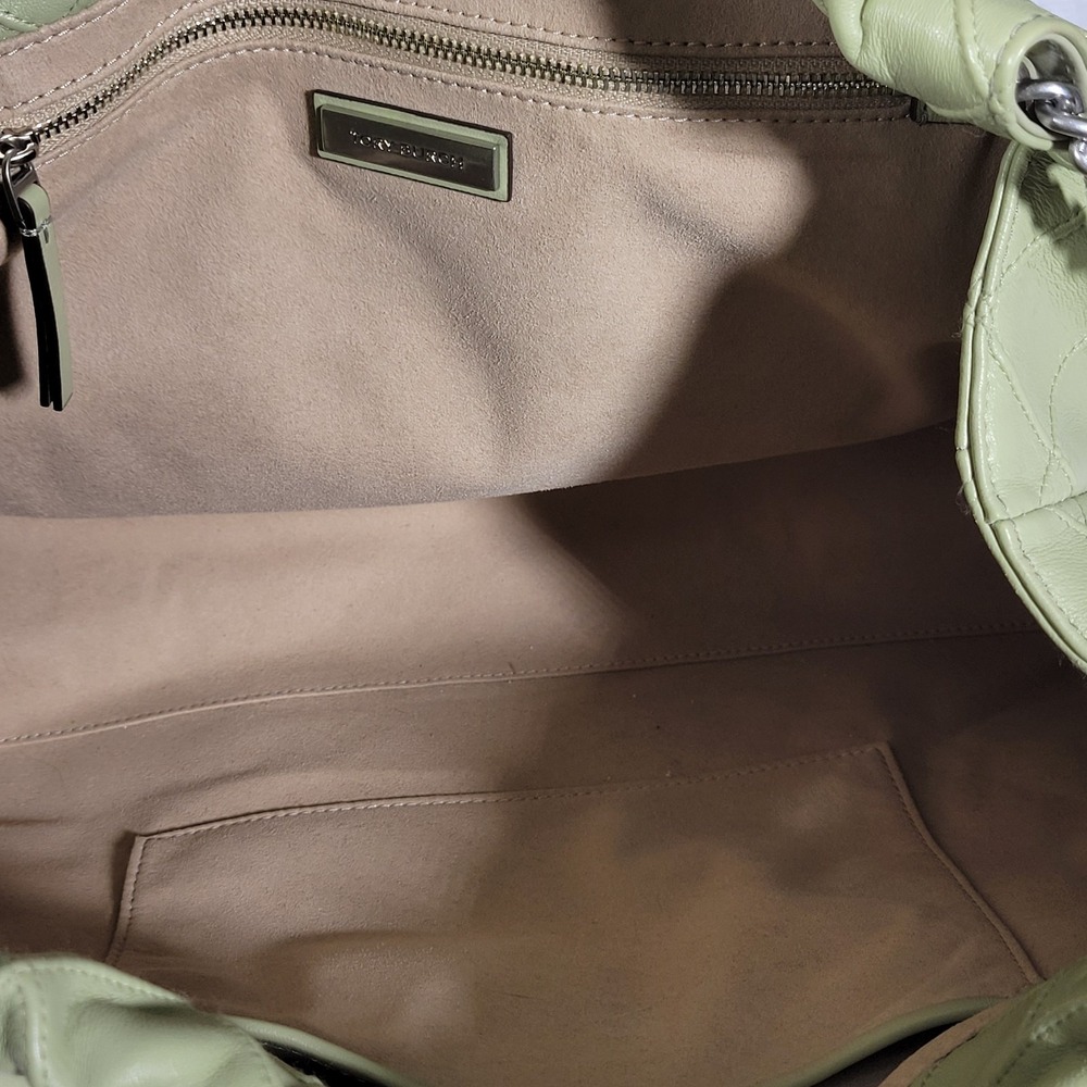 Tory Burch Light Green Quilted Tote - Picture 5 of 9